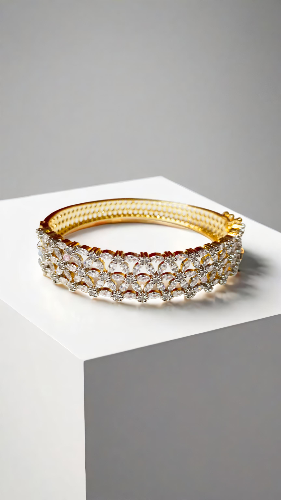 Elegant Gold and Diamond Bangle