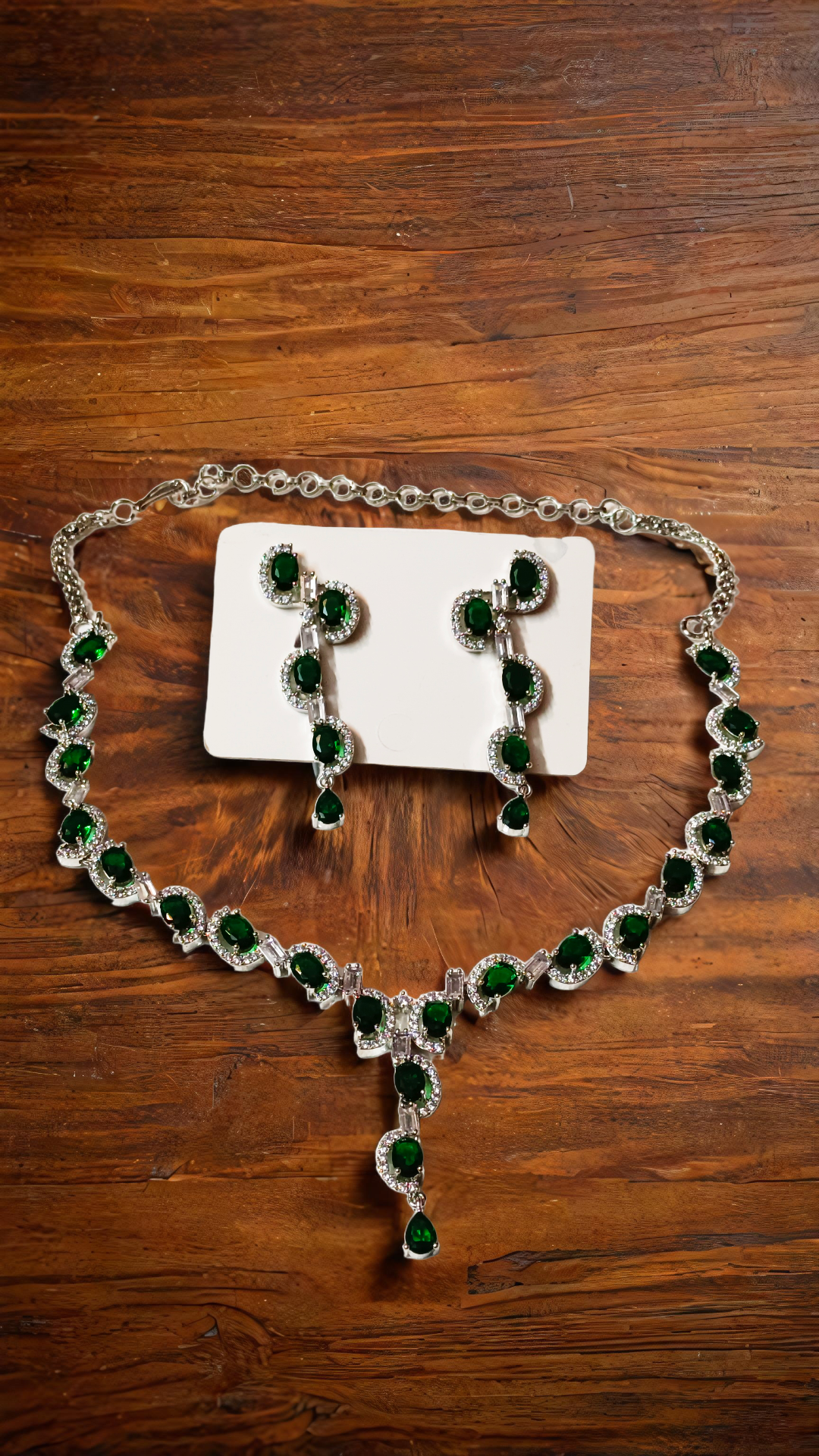 cz stone with ad set necklace set