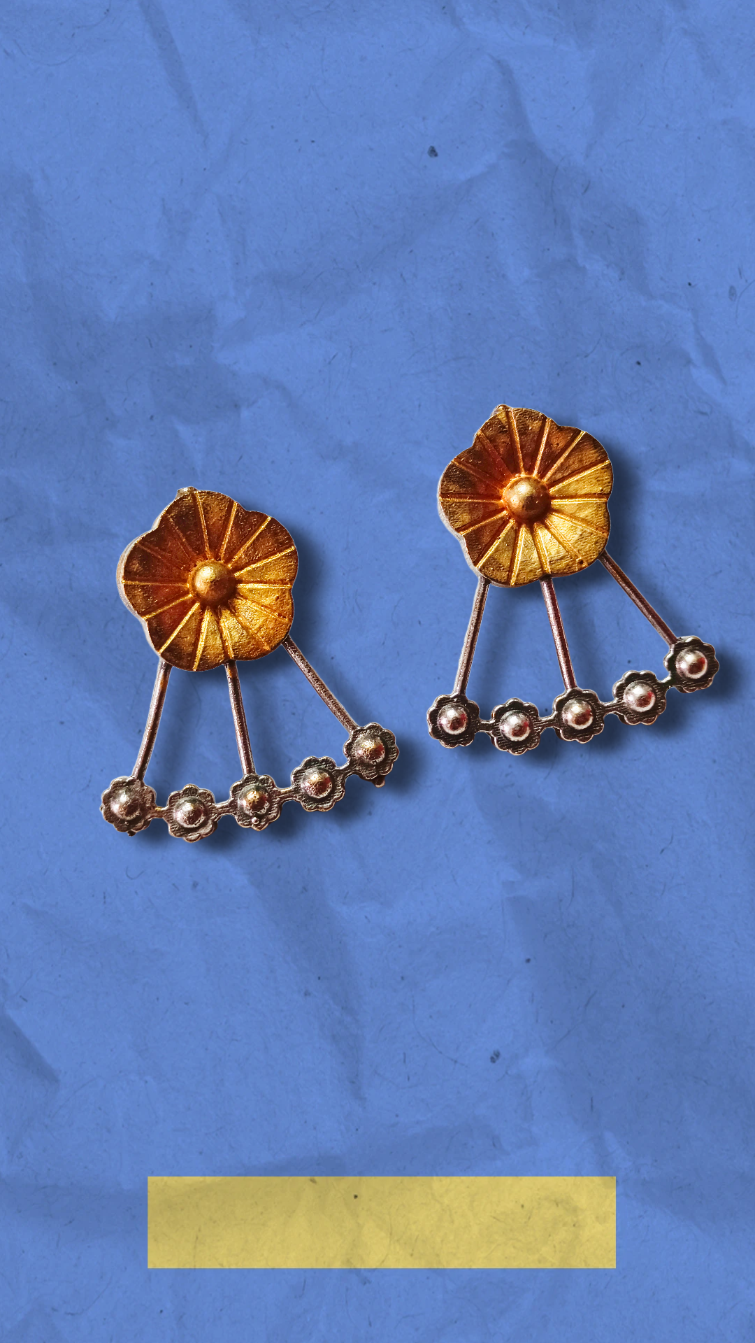 Floral Drop Earrings,dual tone flower motif primium quality earings stud