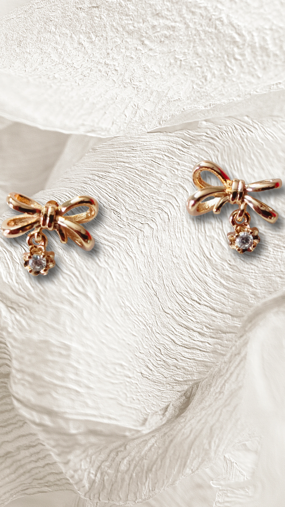 Elegant Bow Knot Stud Earrings,bow shaped with hanging ad demifing earings