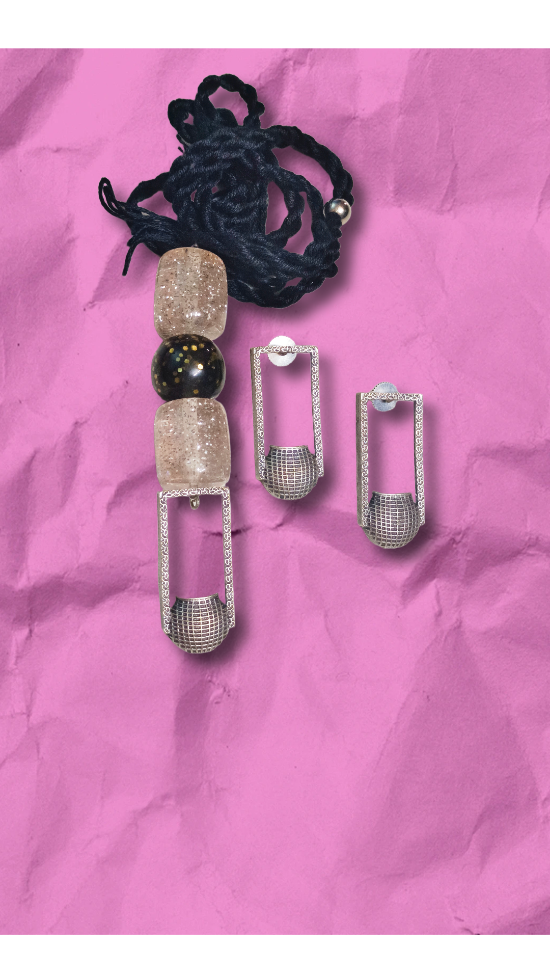 Modern Beaded Necklace and Earring Set