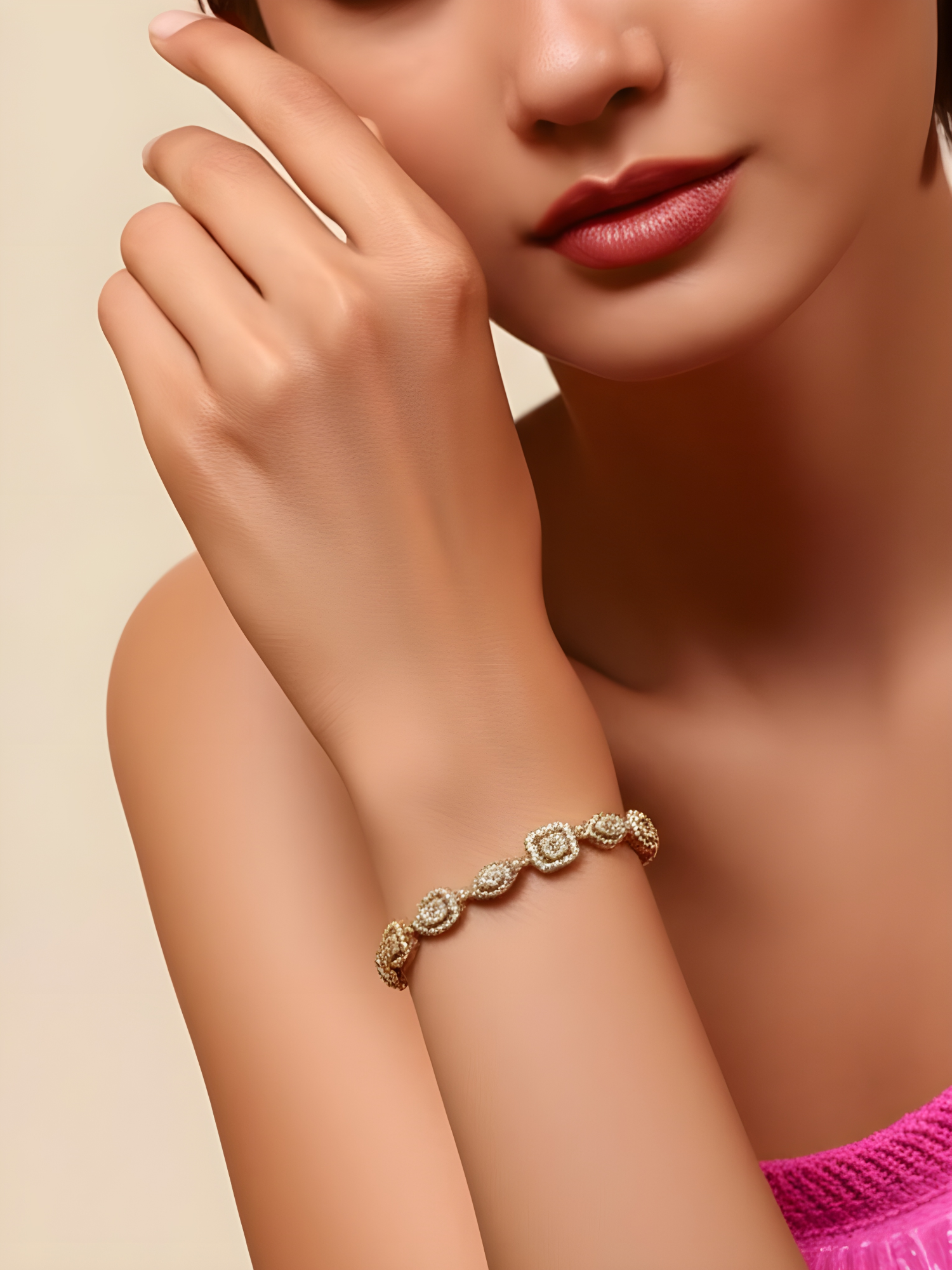 Elegant Gold Bracelet,loose bracelet with primium quality ad studed, DEMI FYING JEWELLERY COLLECTION