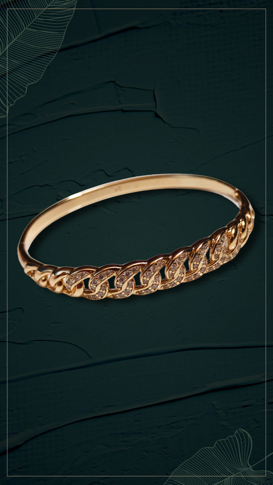 Chain Link Bracelet,crystal stone studed demifing bracelet