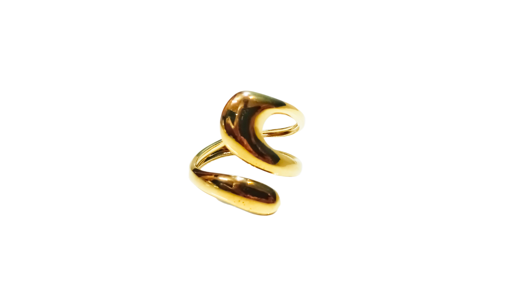 Gold Spiral Ring, cocktail finger ring adjustable,anti turnish, DEMI FYING JEWELLERY COLLECTION