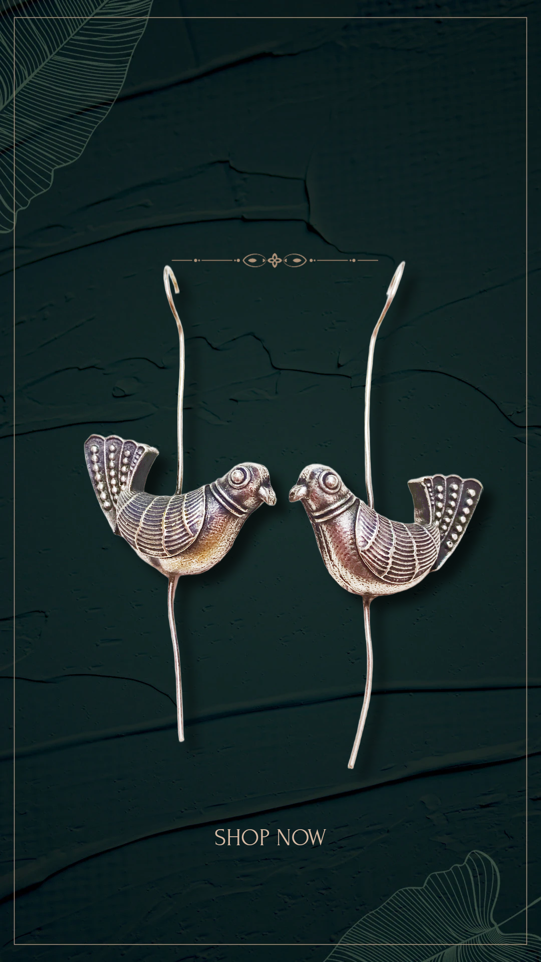 Bird-Shaped Silver Earrings,bird motif pin bugardi