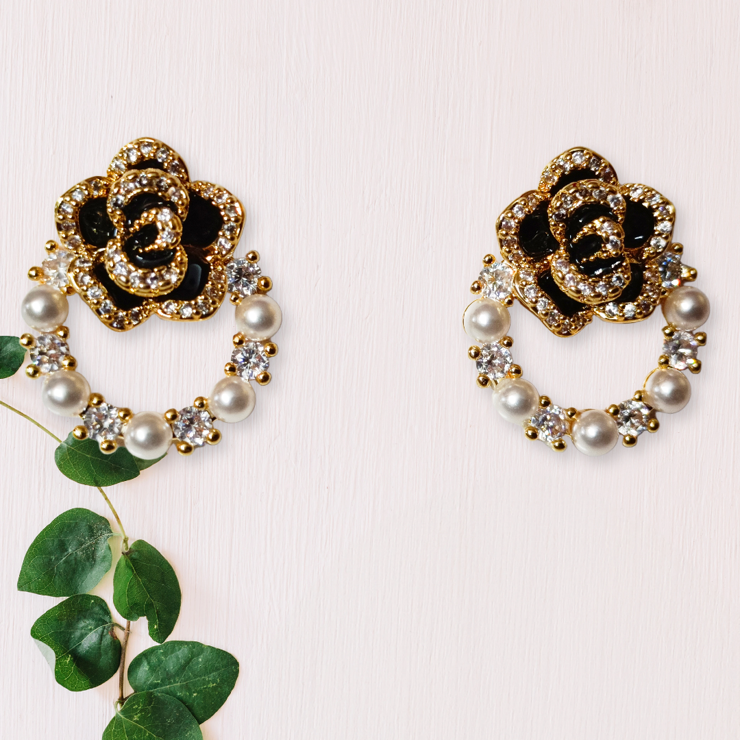 ad rose studed werid pattern earings, DEMI FYING JEWELLERY