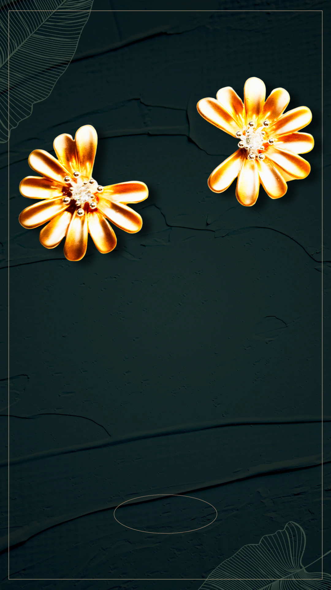 Golden Flower Earrings,matte finish anti turnish flower shaped ear studs