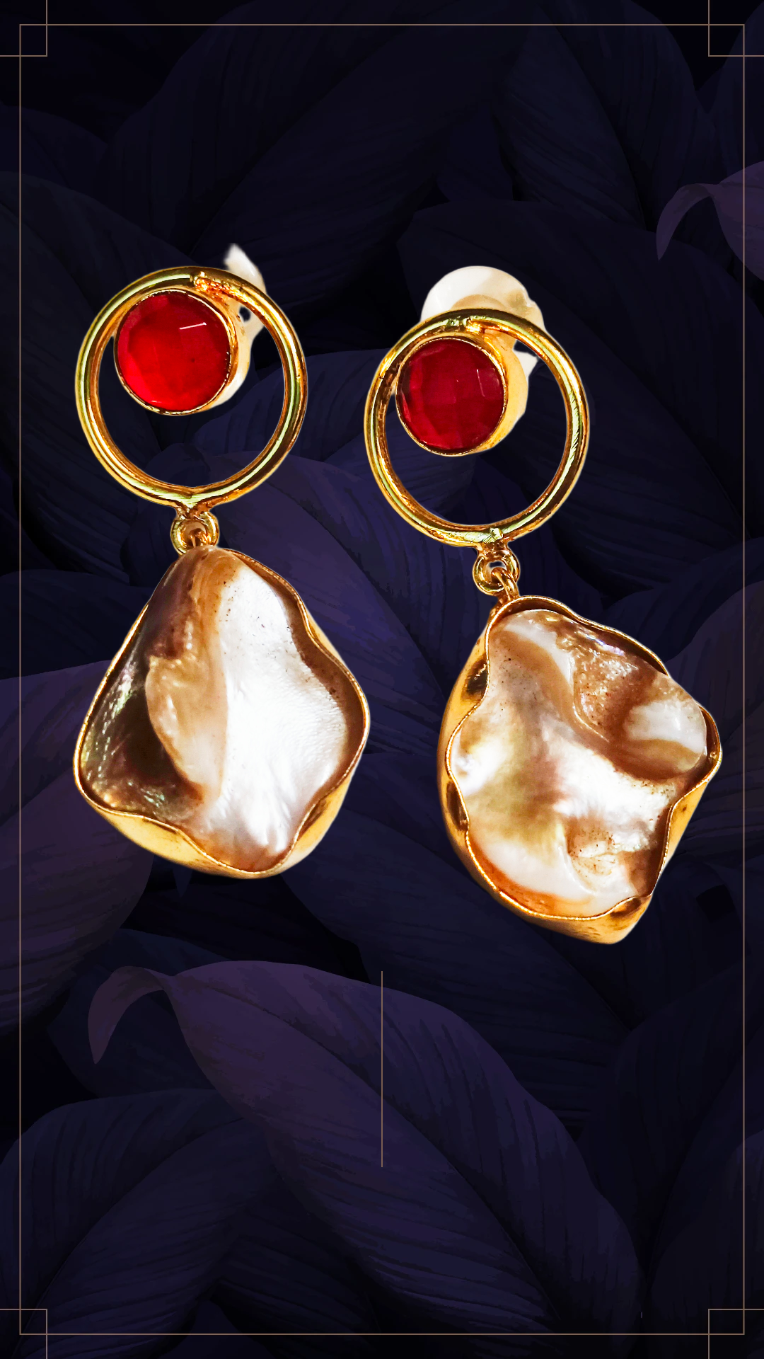 Golden Pearl Drop Earrings