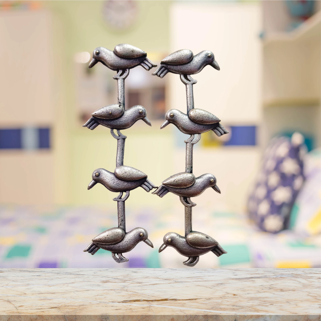 Metal Bird Sculpture,birds long earrings, trendy look