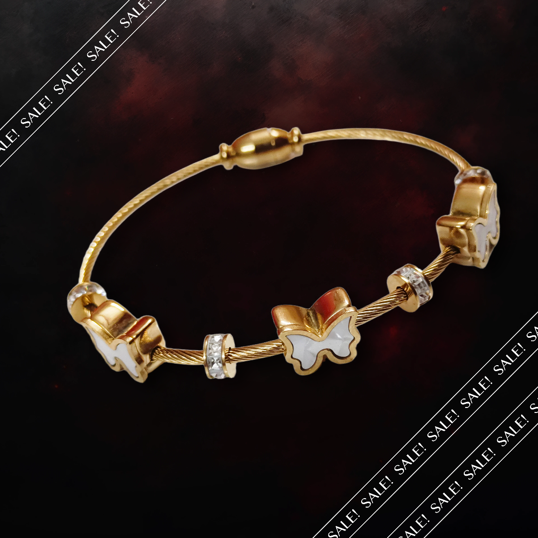 Butterfly Charm Bracelet,butterfly motif pandora style magnetic lock anti turnish bracelet