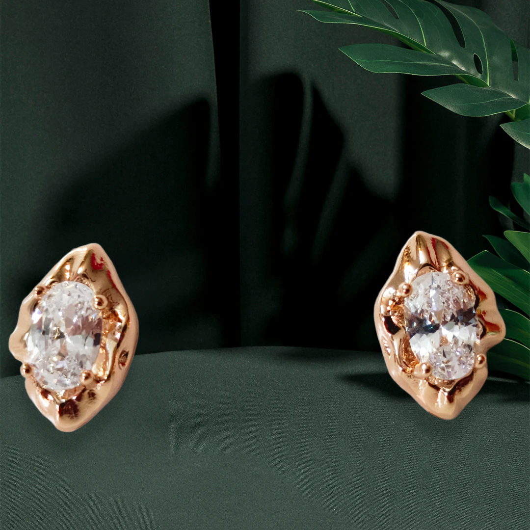 Elegant Crystal Stud Earrings,leaf motif crystal studed demifing earings