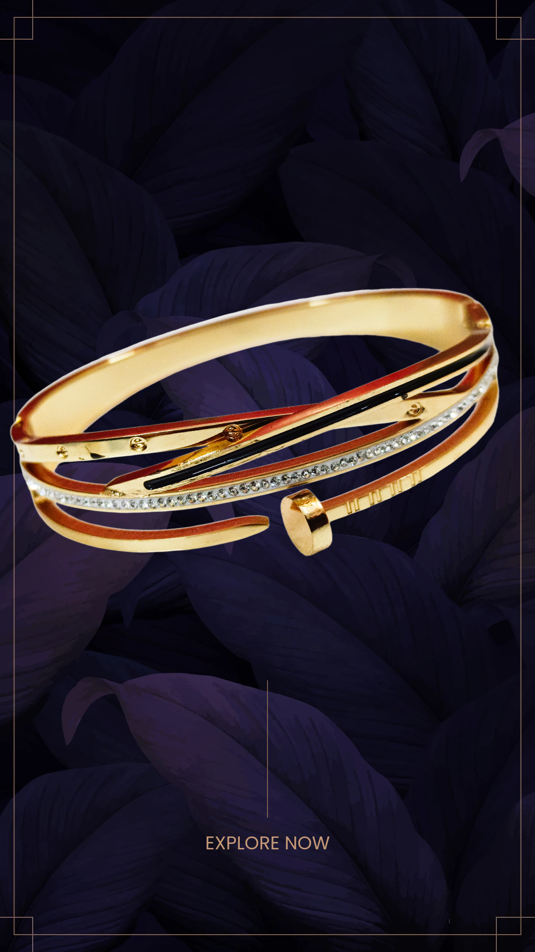 Elegant Gold Bangle,trendy side open anti turnish bracelet