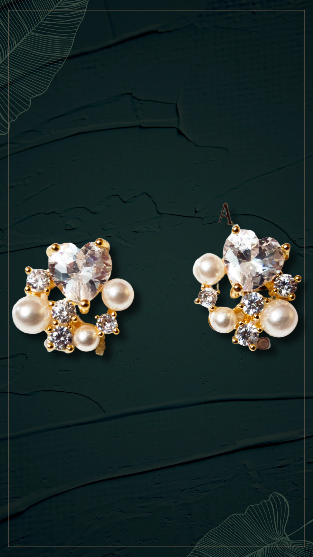 Elegant Pearl and Crystal Stud Earrings,ad studed earrings, DEMI FYING JEWELLERY COOLECTION