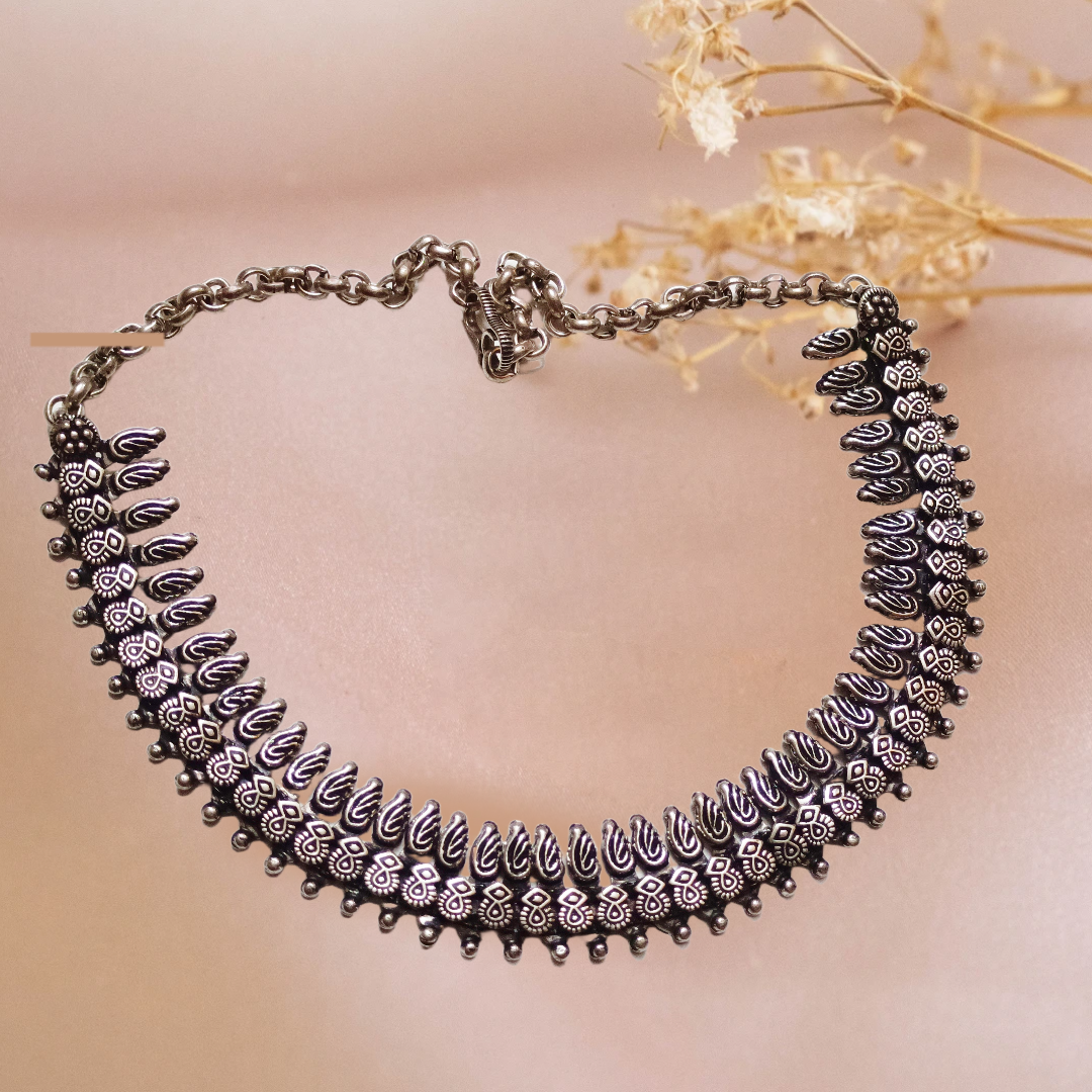 Antique Silver Necklace,primium quality silver replica choker with elegant look