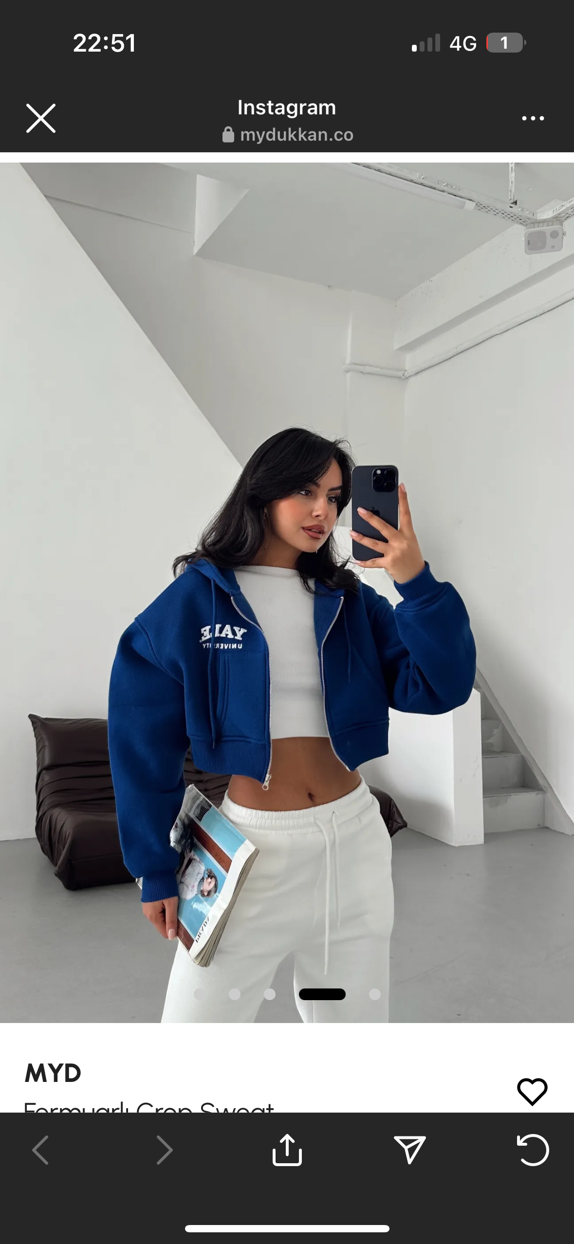 Kadın Fermuarlı Crop Sweatshirt