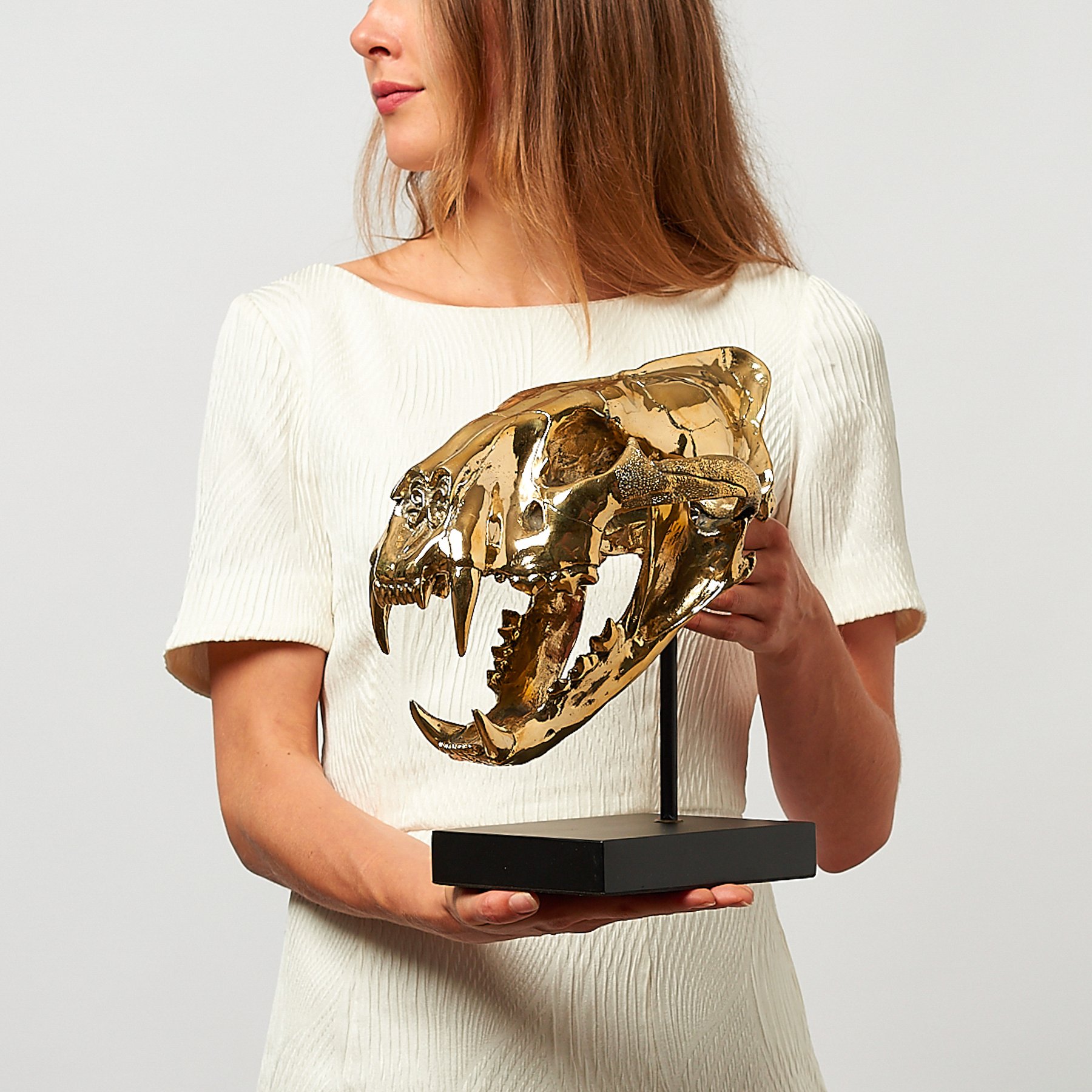 Sculpture, High quality, bronze-cast Sumatran Tiger skull - Panthera tigris sumatrae - 29 cm - Bronze