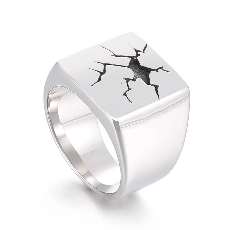 Square cracked ring