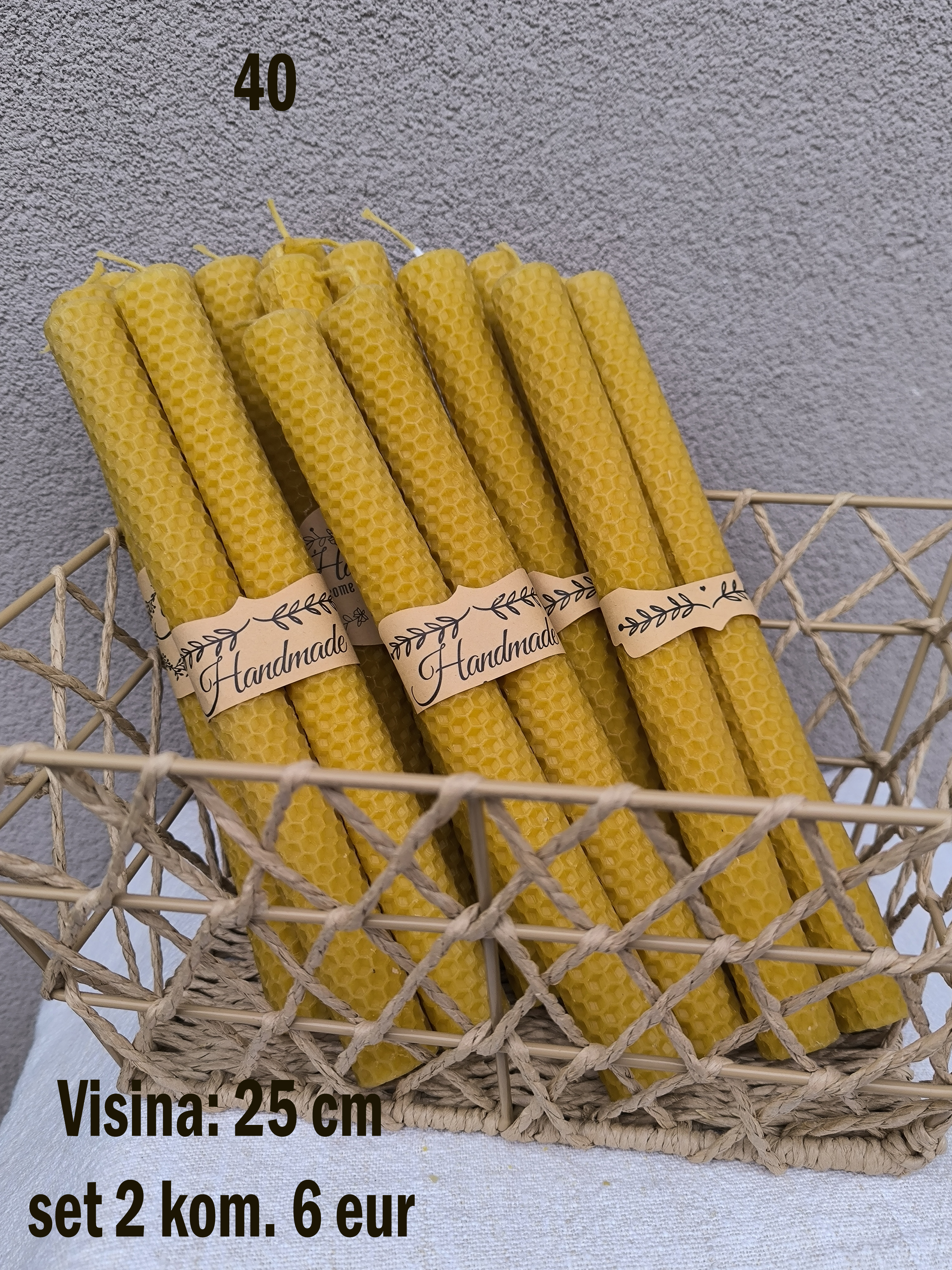 set 2 komada svijeća od voska br. 40