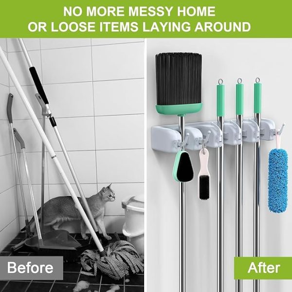 Mop And Broom Holder Wall Mount