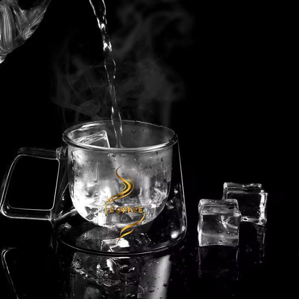 Double Wall Glass Coffee Mug 