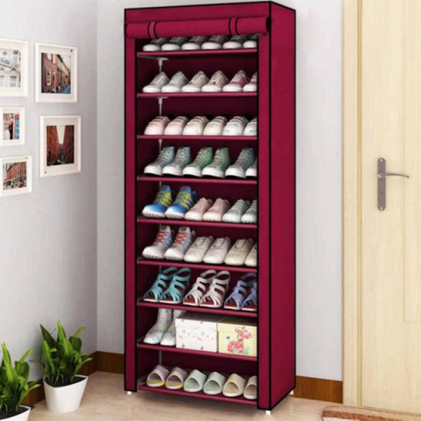 9 Layer Portable Dustproof Shoe Rack