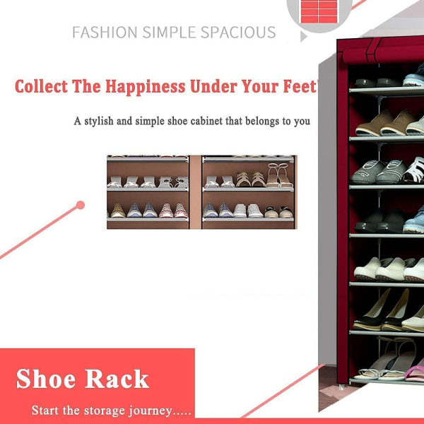 9 Layer Portable Dustproof Shoe Rack