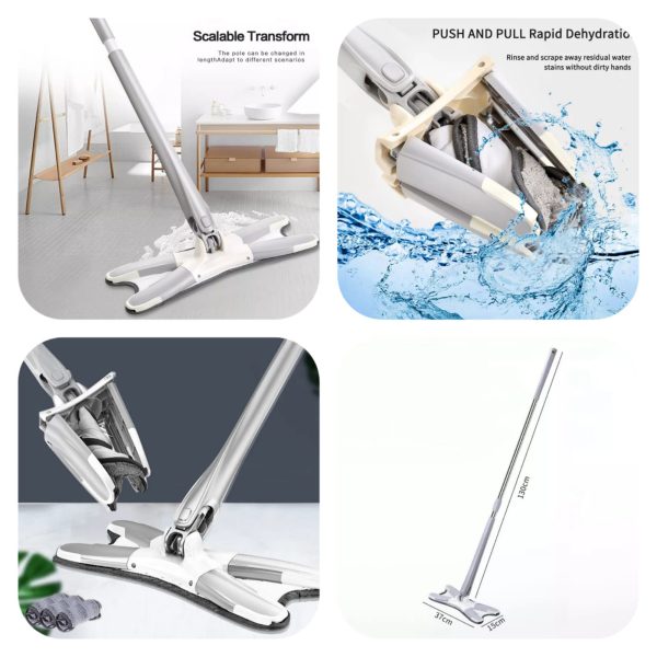 X Mop Manual Extrusion Hand-free Flat