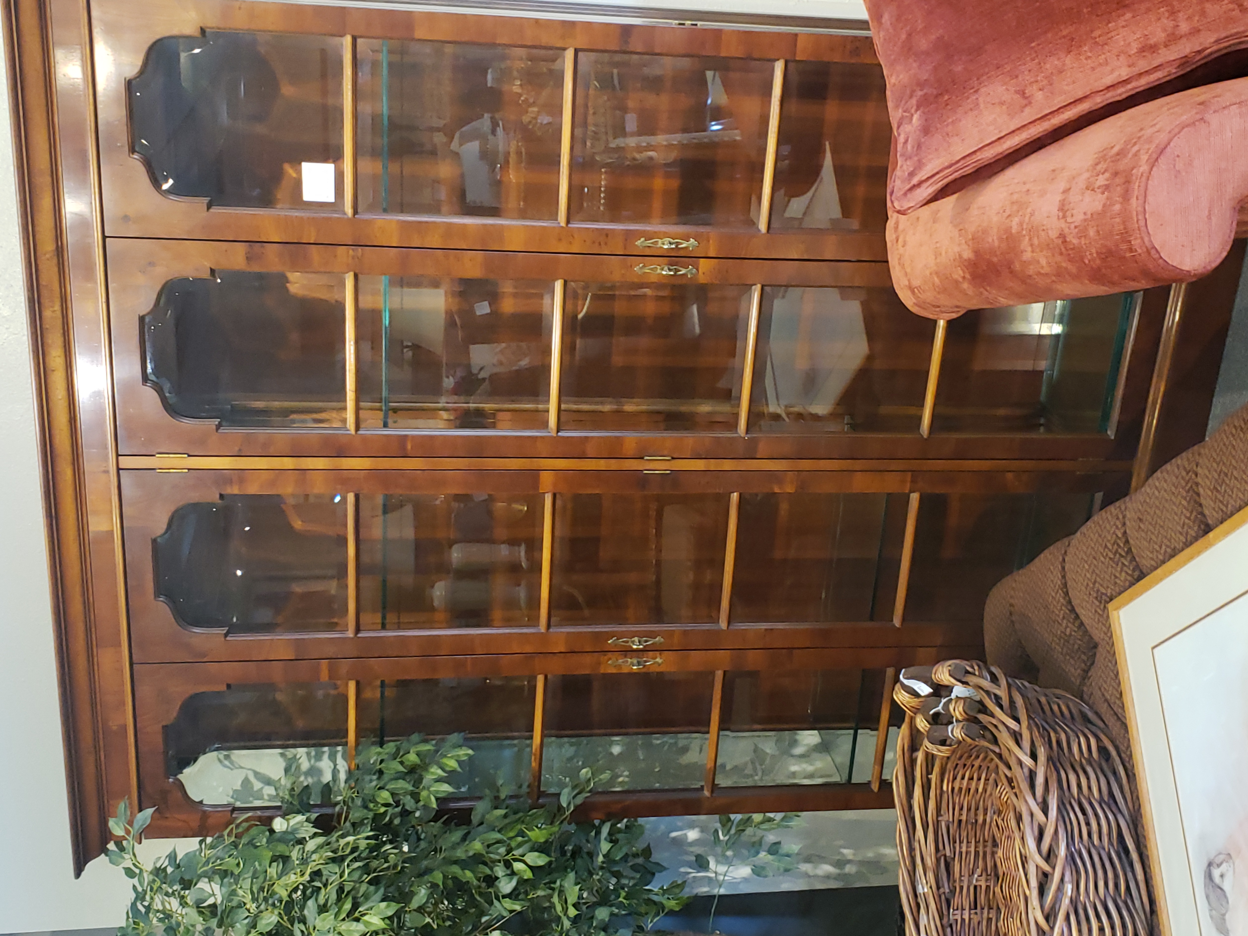 Wooden Glass-Front Cabinet