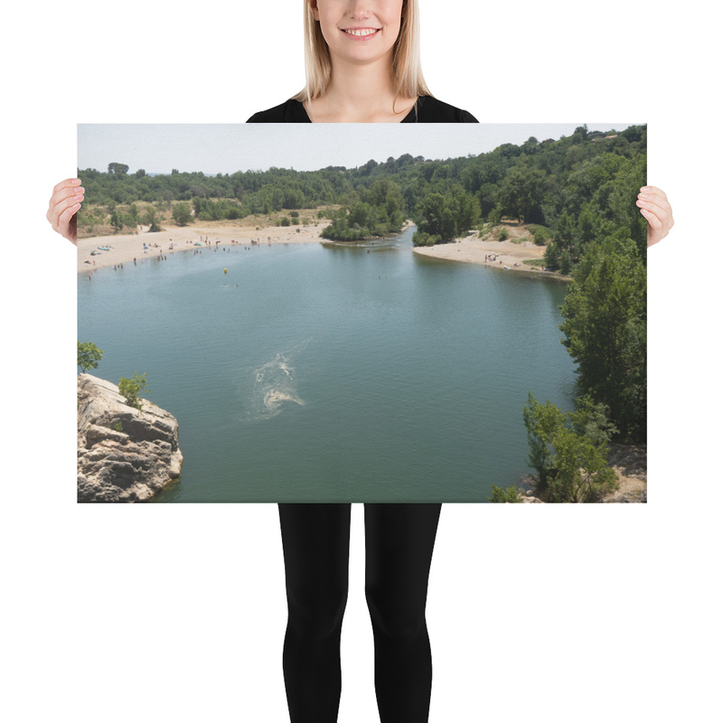 Toile "La plage d'Aniane vue du Pont du Diable" – Paysage d'Occitanie | Impression d'art