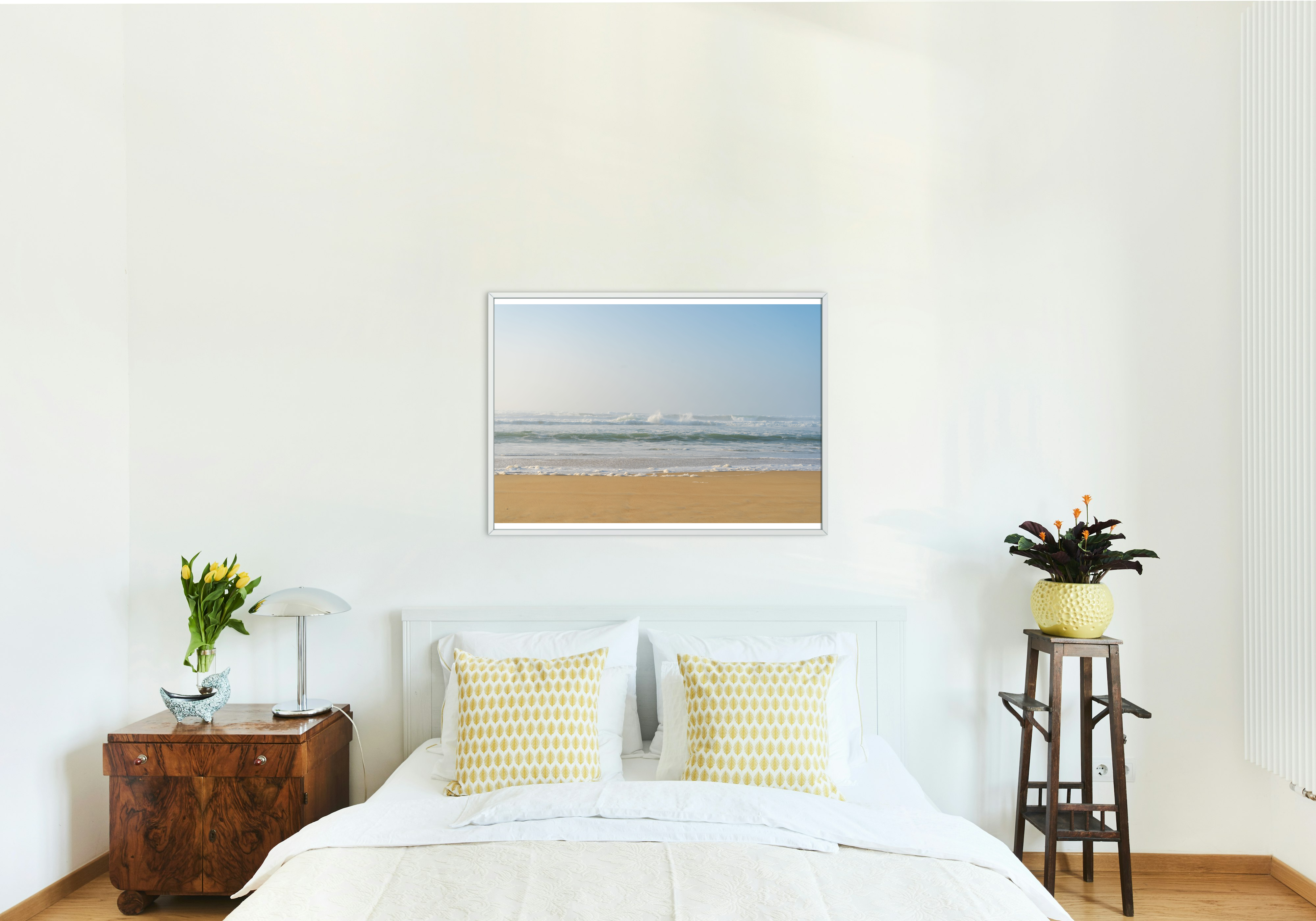 Photo d’art – Vagues océanes avec écume à Vieux Boucau sous lumière douce