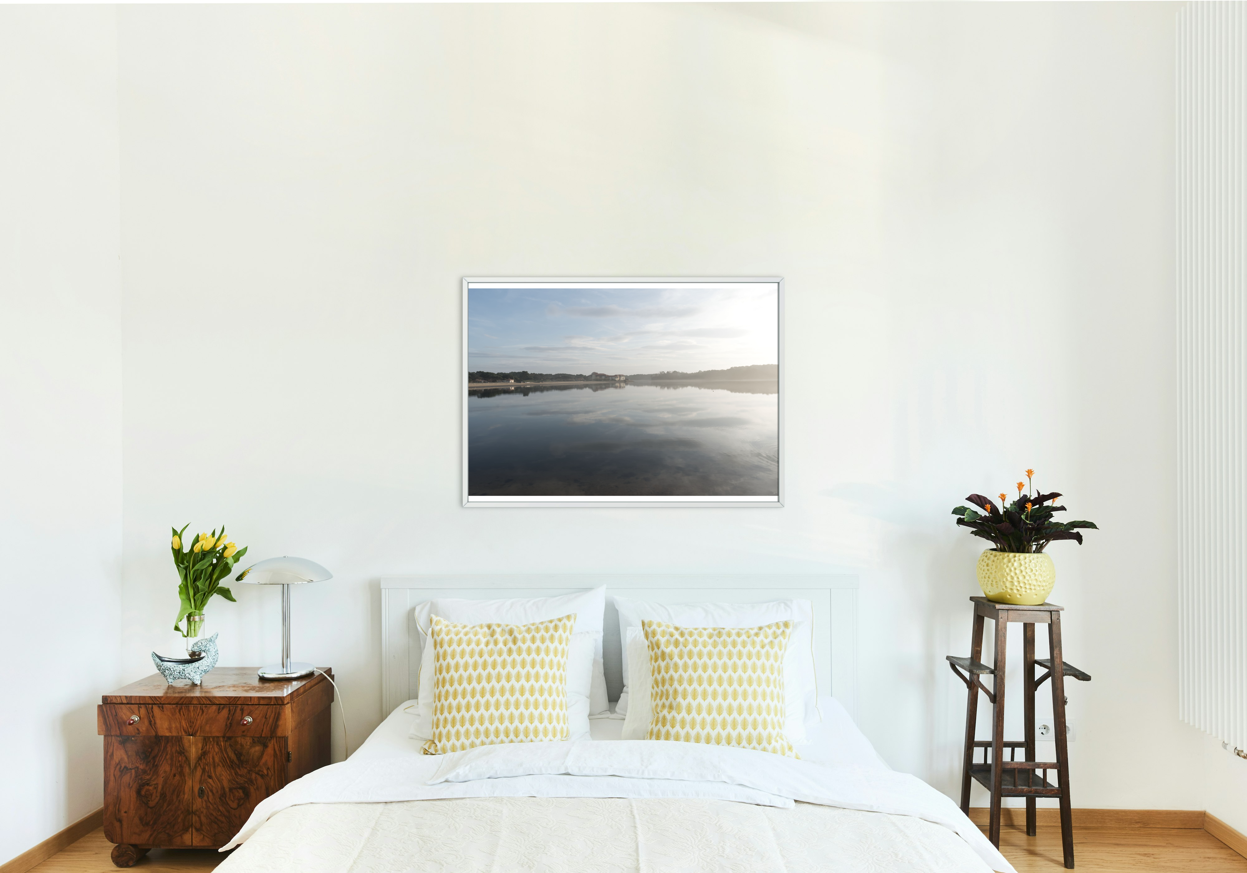 Vue paisible du lac de Port d’Albret depuis Vieux-Boucau