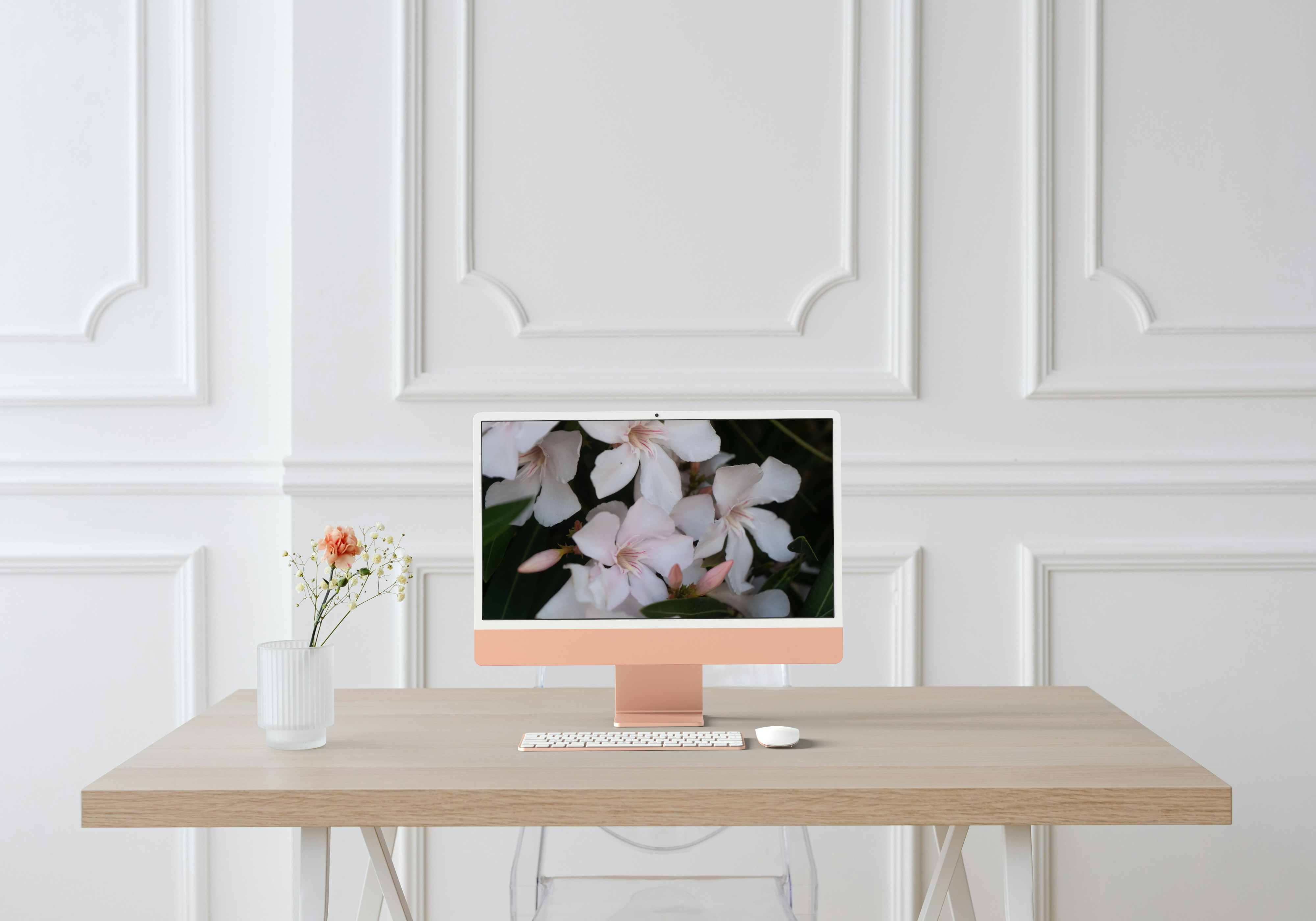 Laurier Rose Blanc en Macro