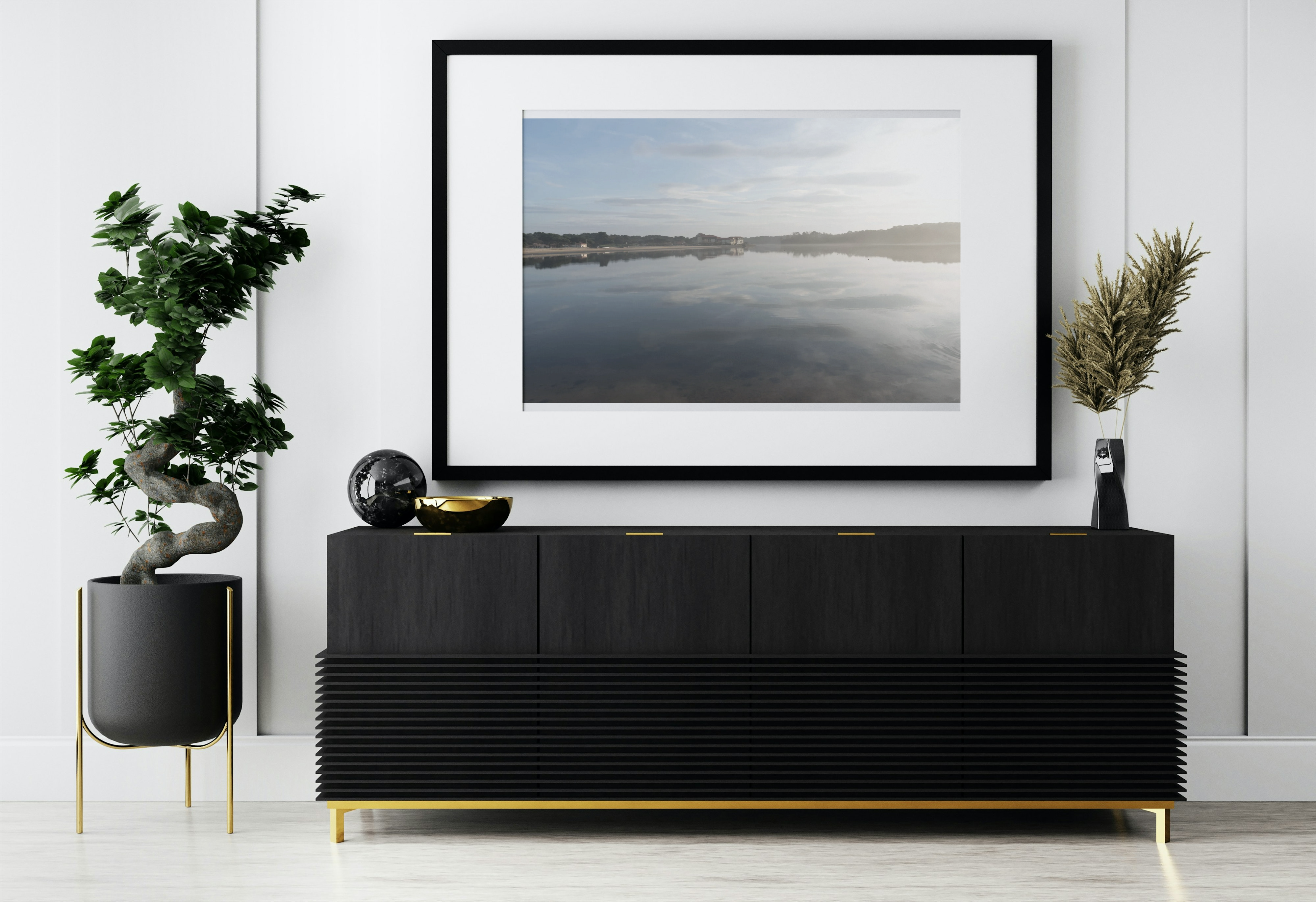 Vue paisible du lac de Port d’Albret depuis Vieux-Boucau