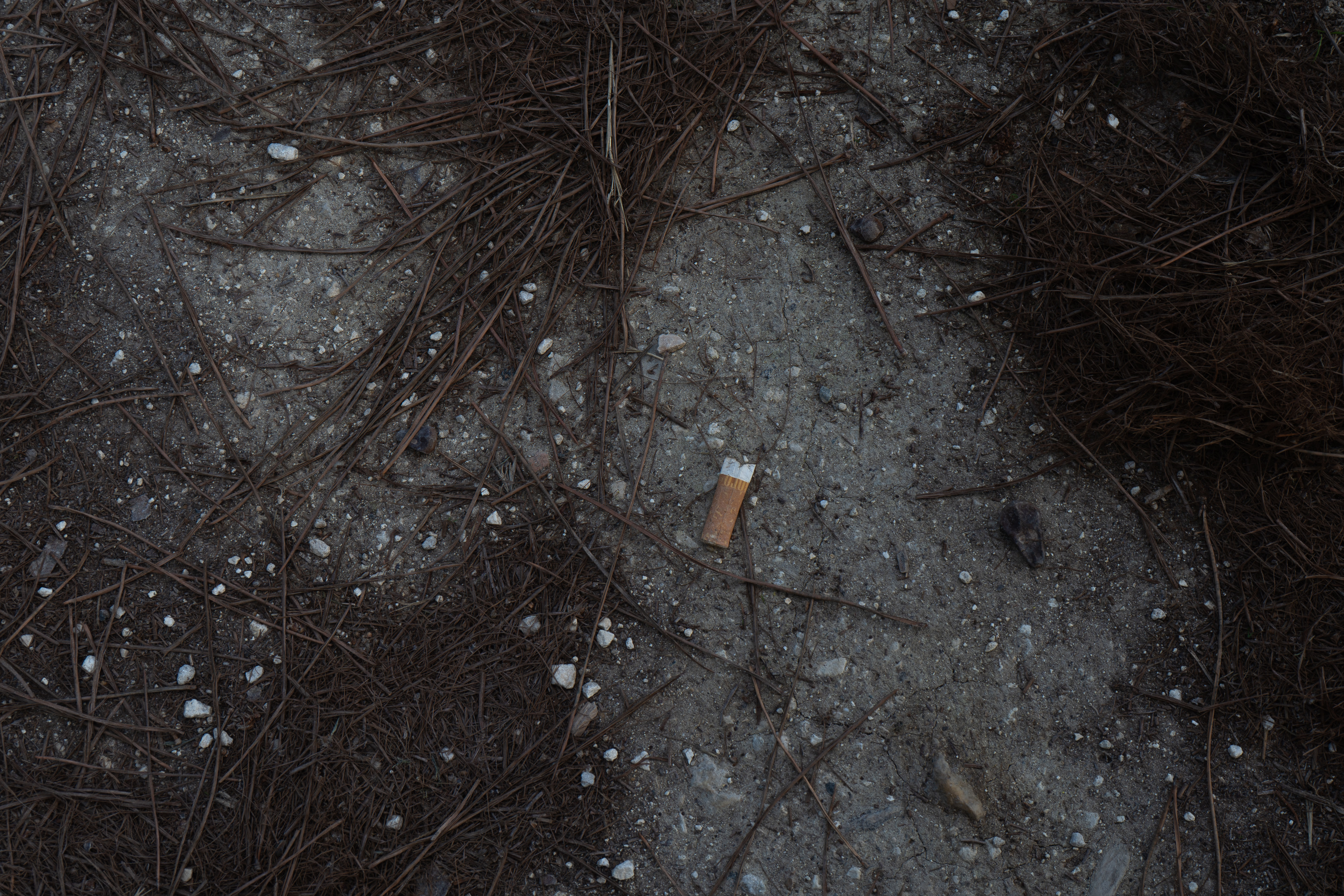Cigarette oubliée sur tapis d’aiguilles