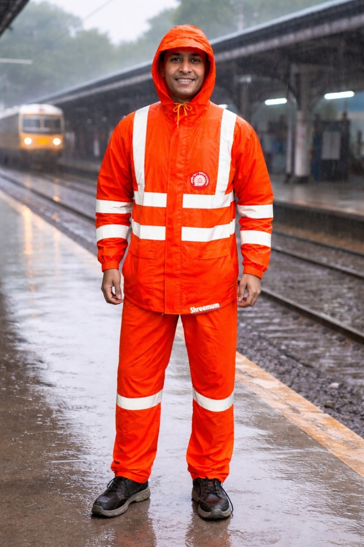 Nylon High Visibility waterproof Rainsuits for Industrial & Government Use