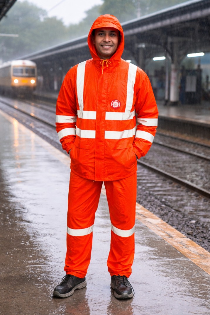 Nylon High Visibility waterproof Rainsuits for Industrial & Government Use