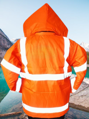 High-Visibility Orange Winter Jacket