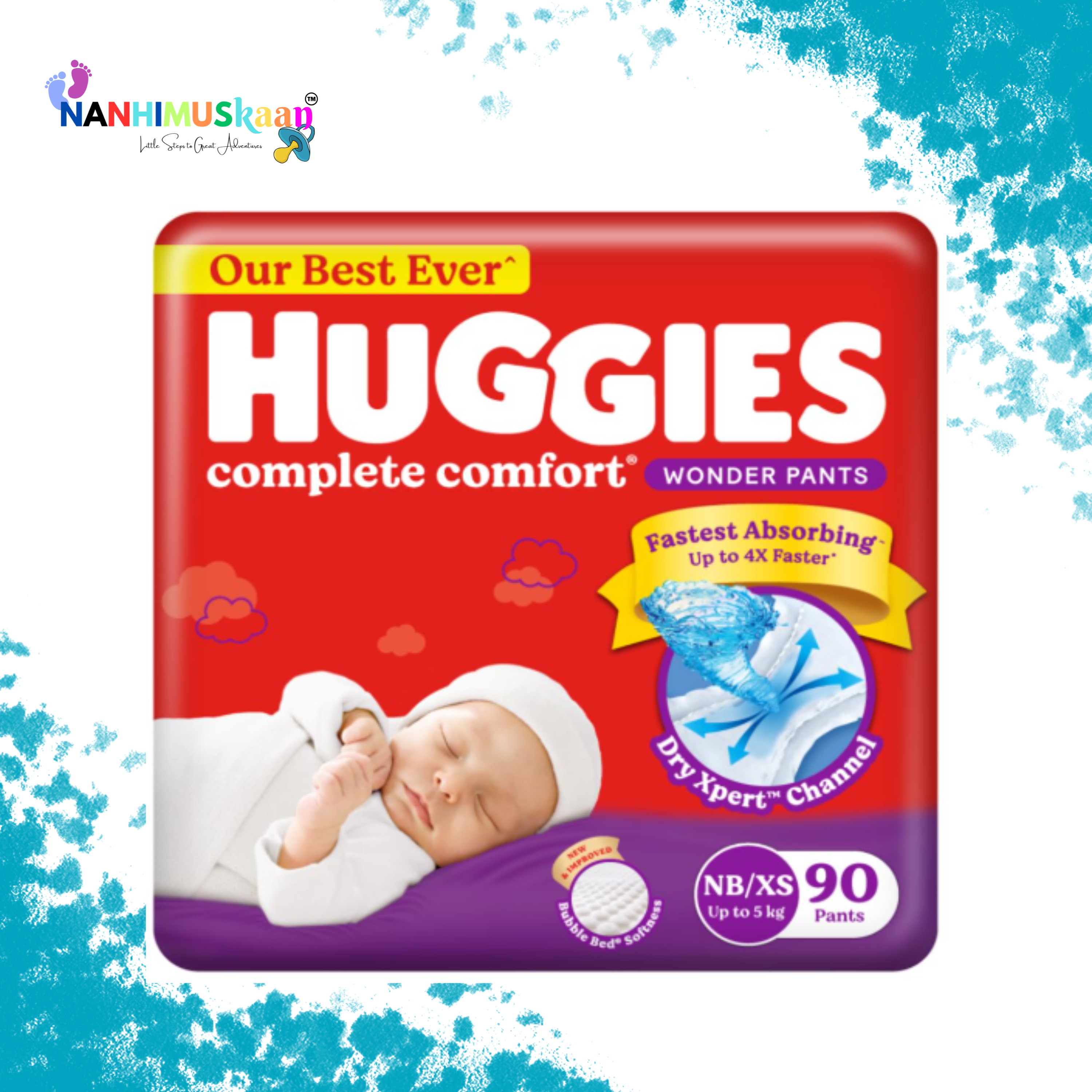 Huggies pull up Diaper pants (NB) Size - 90 Pieces - Complete Comfort Wonder Pants 