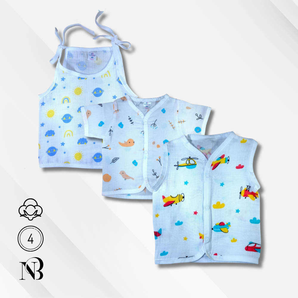 Newborn Muslin cloth Jablas set of 3