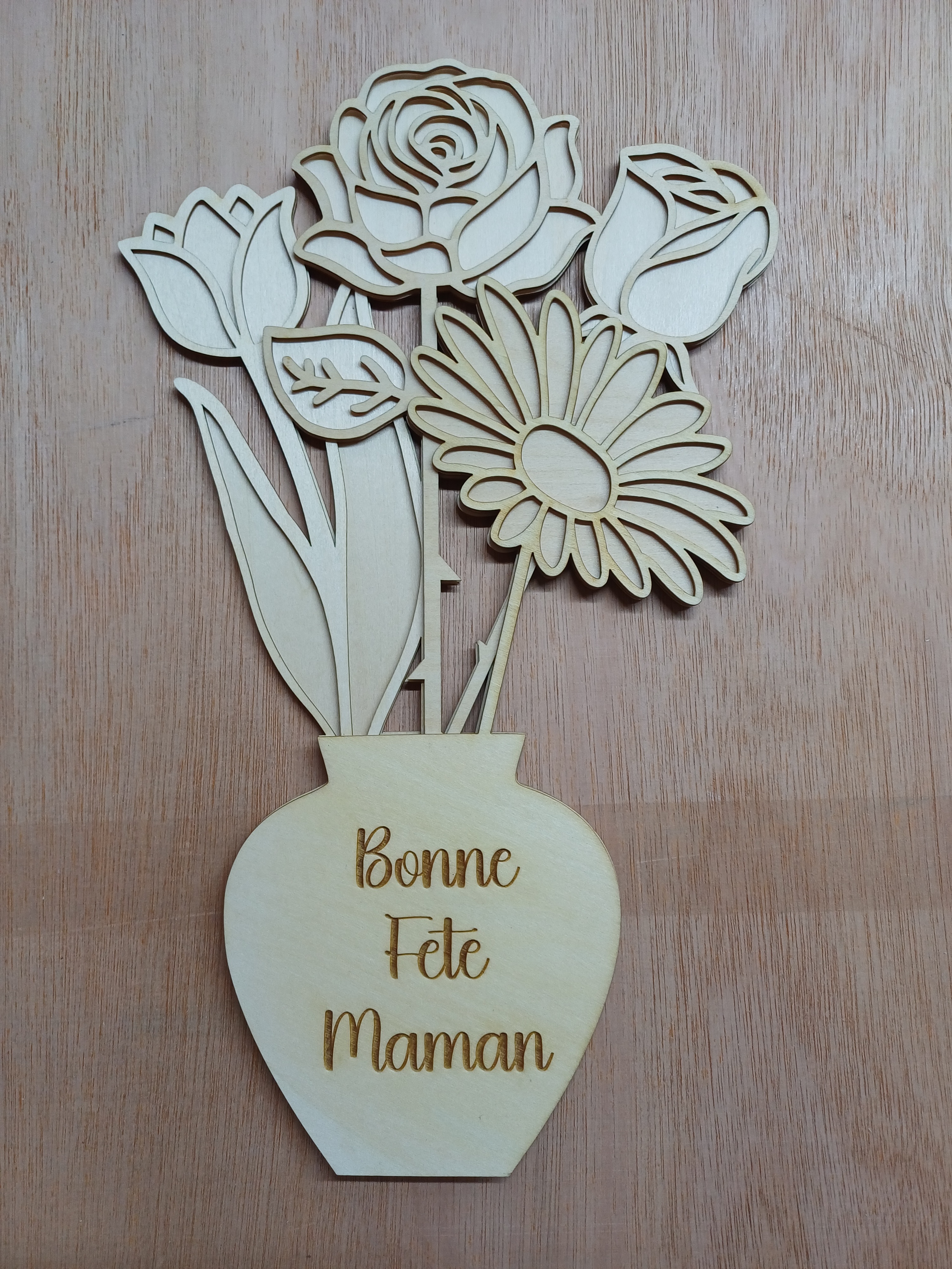 Fichier de découpe d'un bouquet de fleurs multicouches