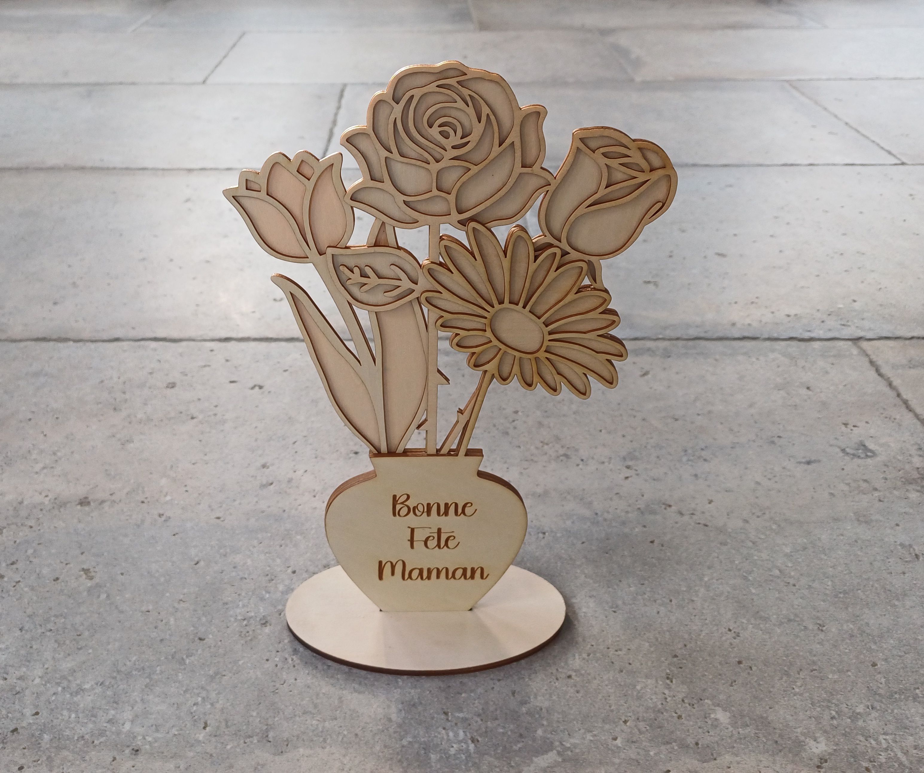 Fichier de découpe d'un bouquet de fleurs multicouches