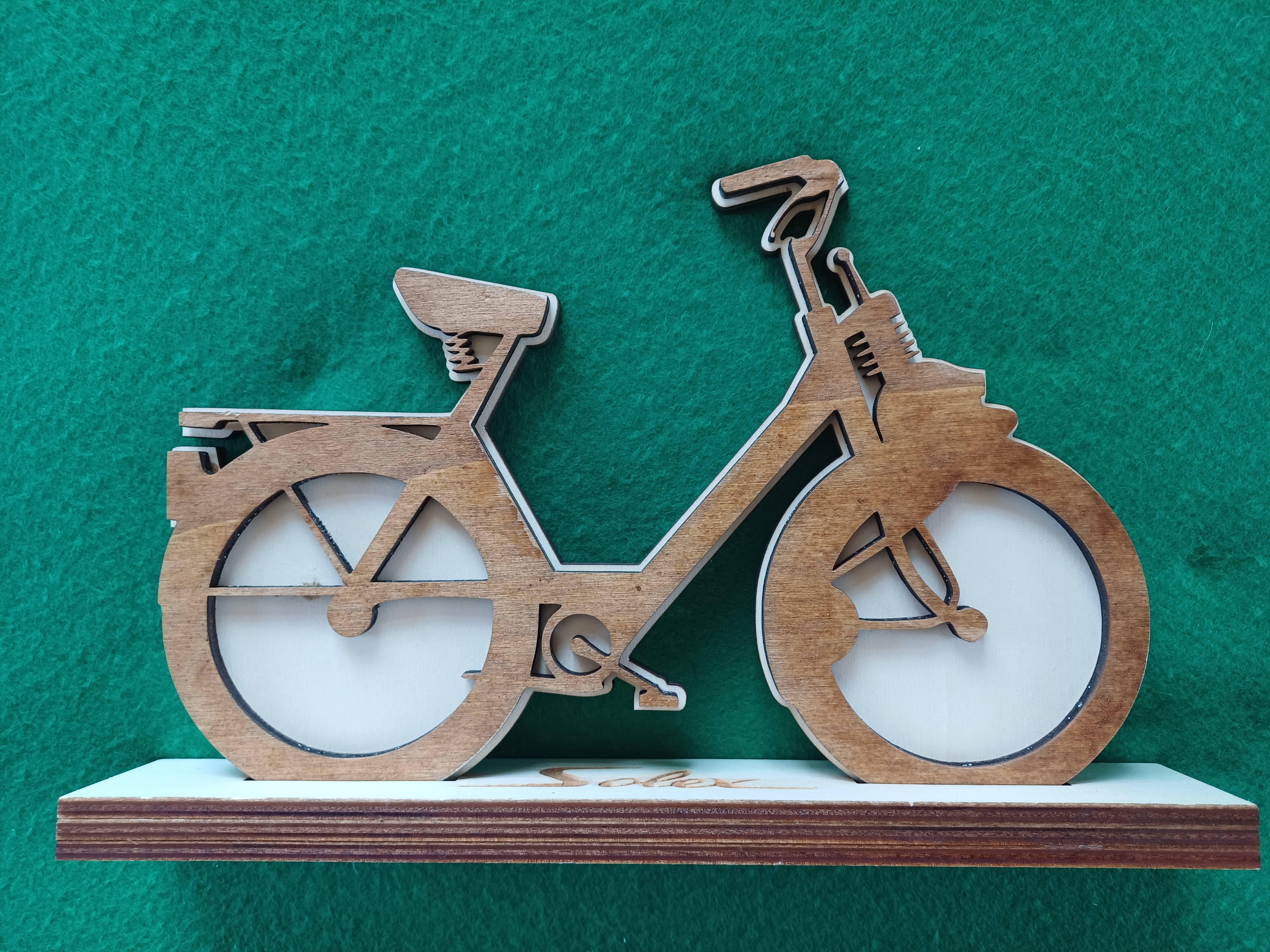 Solex en bois sur socle