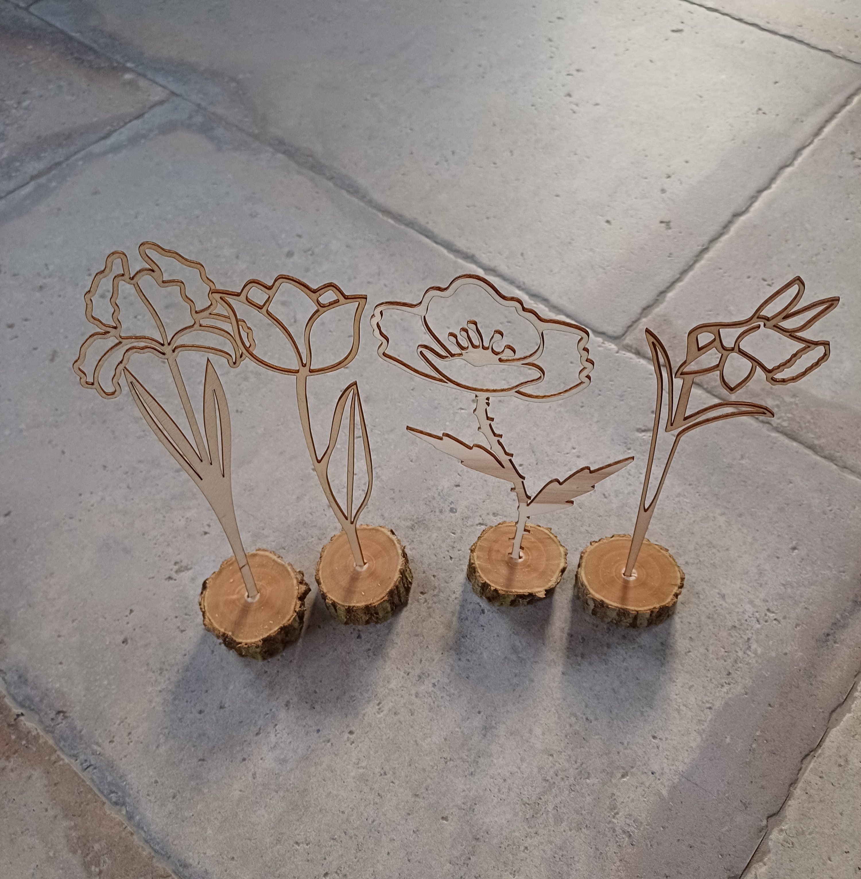 Fichier de découpe d'un lot de fleurs
