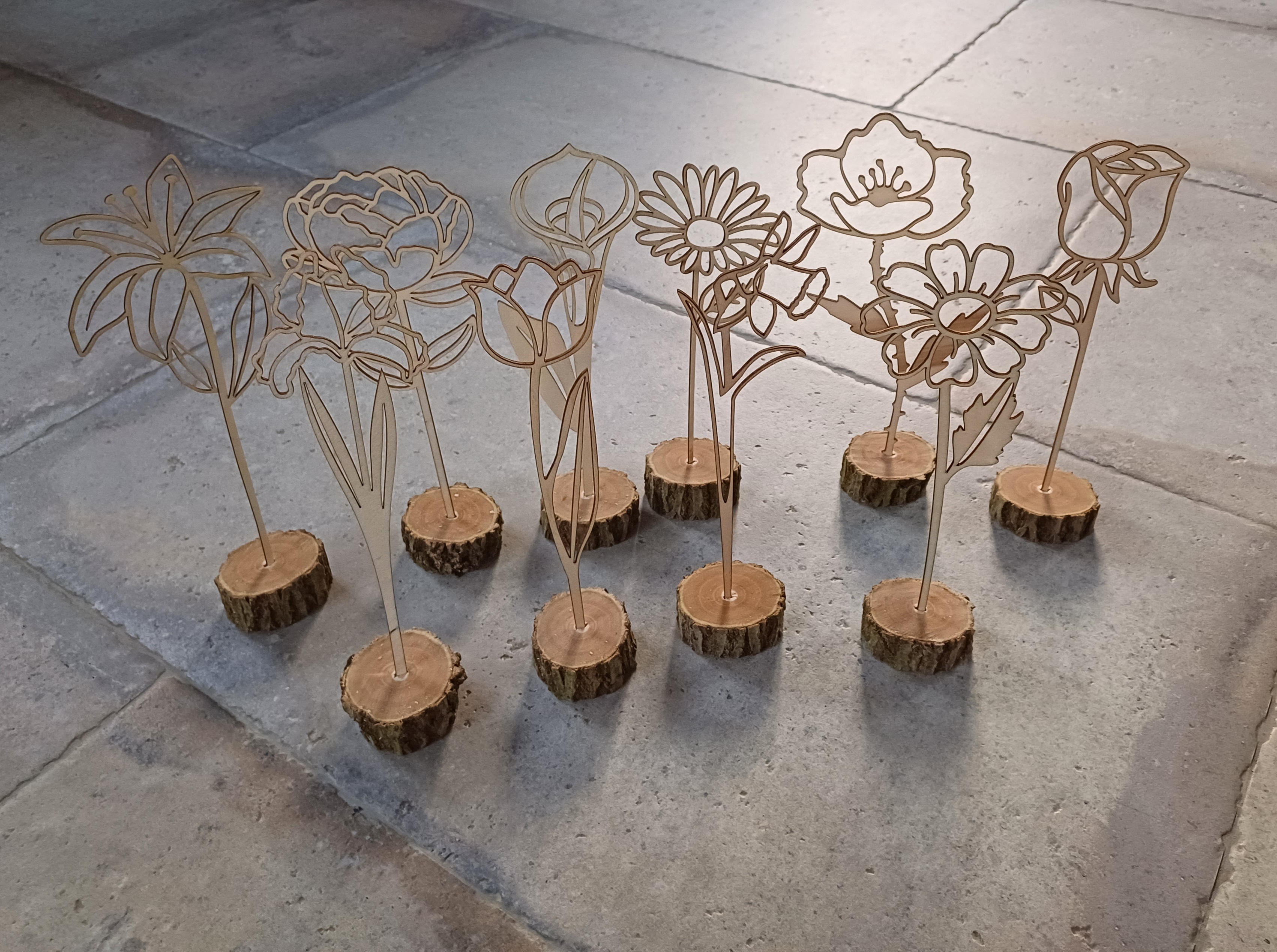 Fichier de découpe d'un lot de fleurs