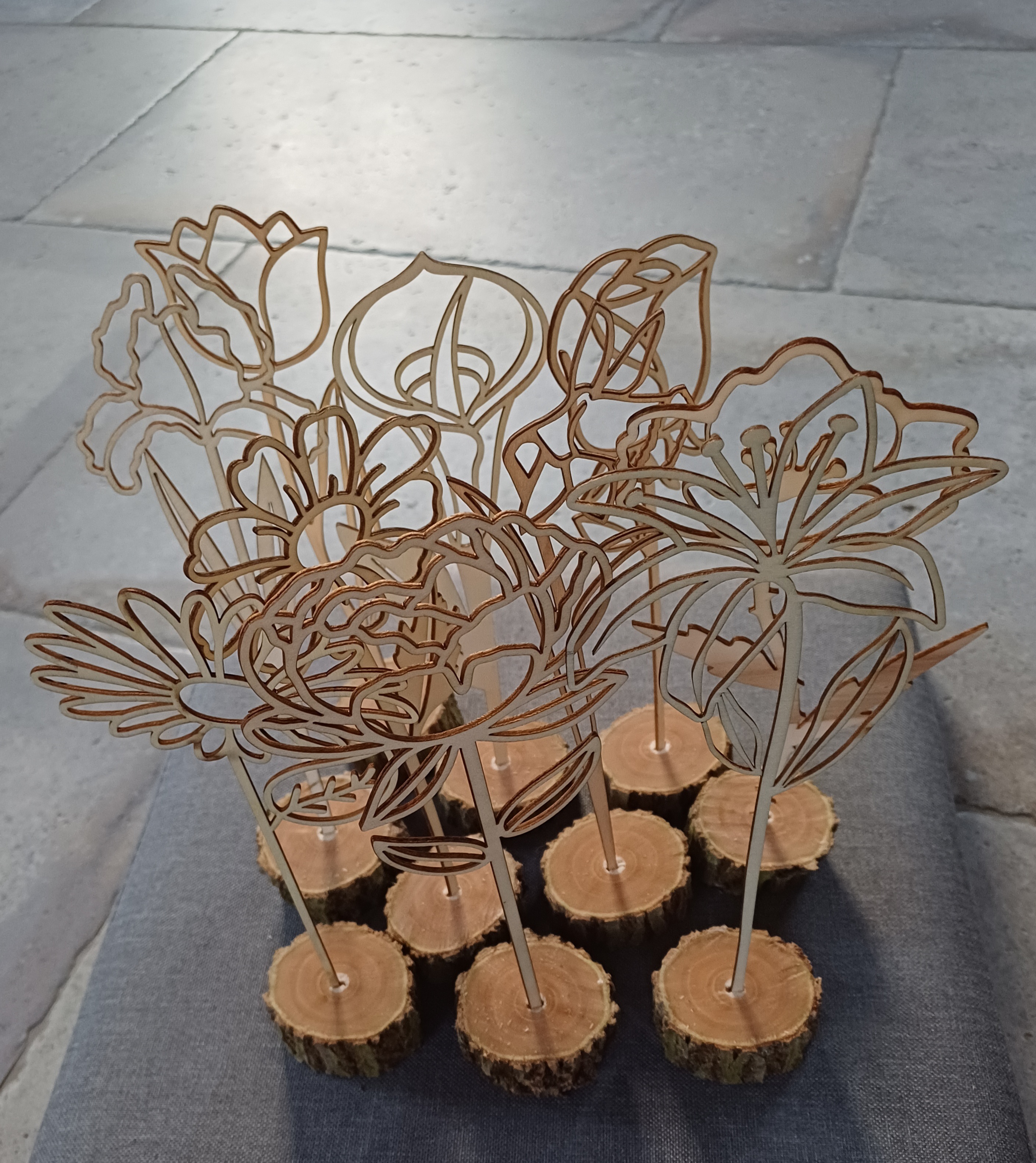 Fichier de découpe d'un lot de fleurs