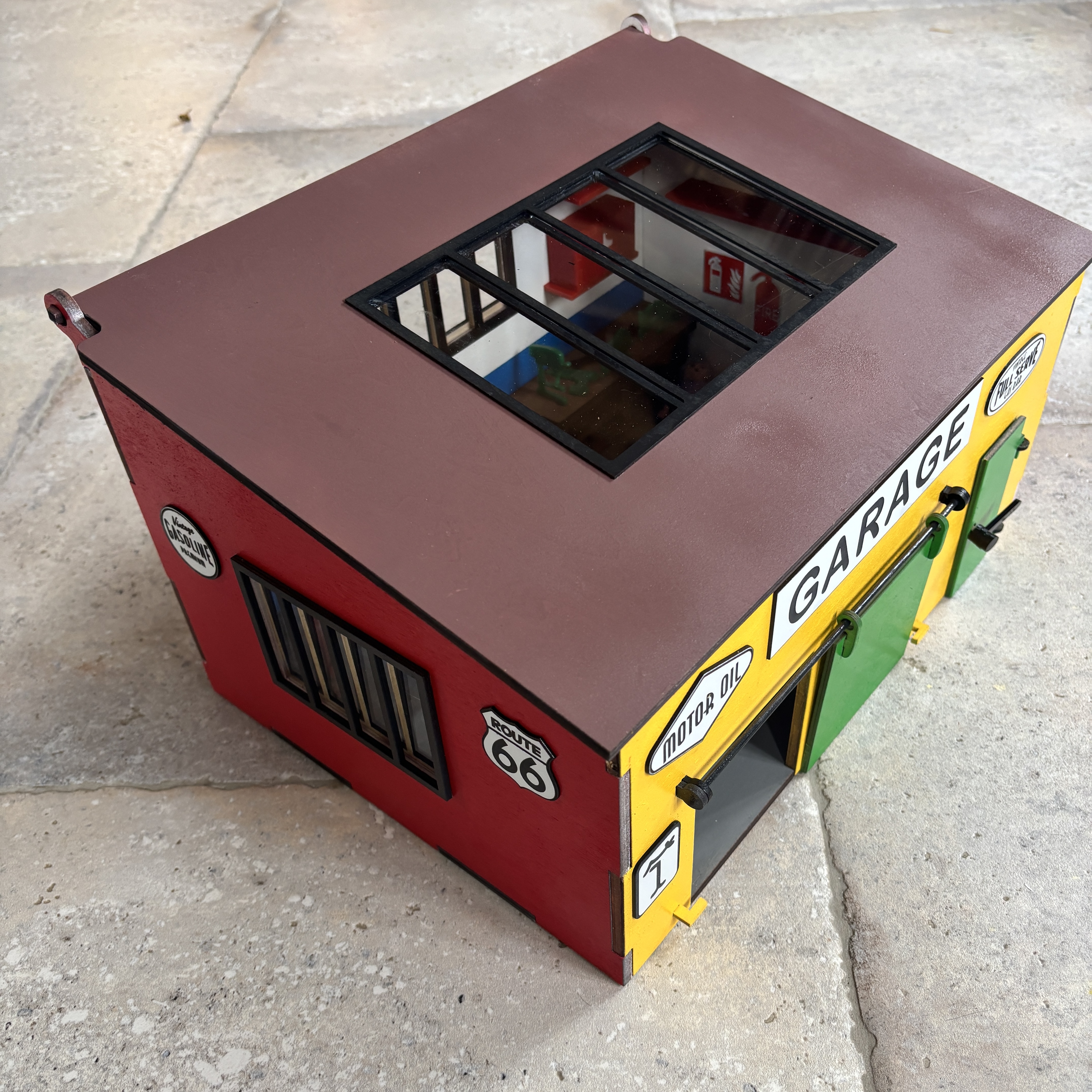 Fichier de découpe laser DXF-SVG - Garage atelier voiture diorama équipé