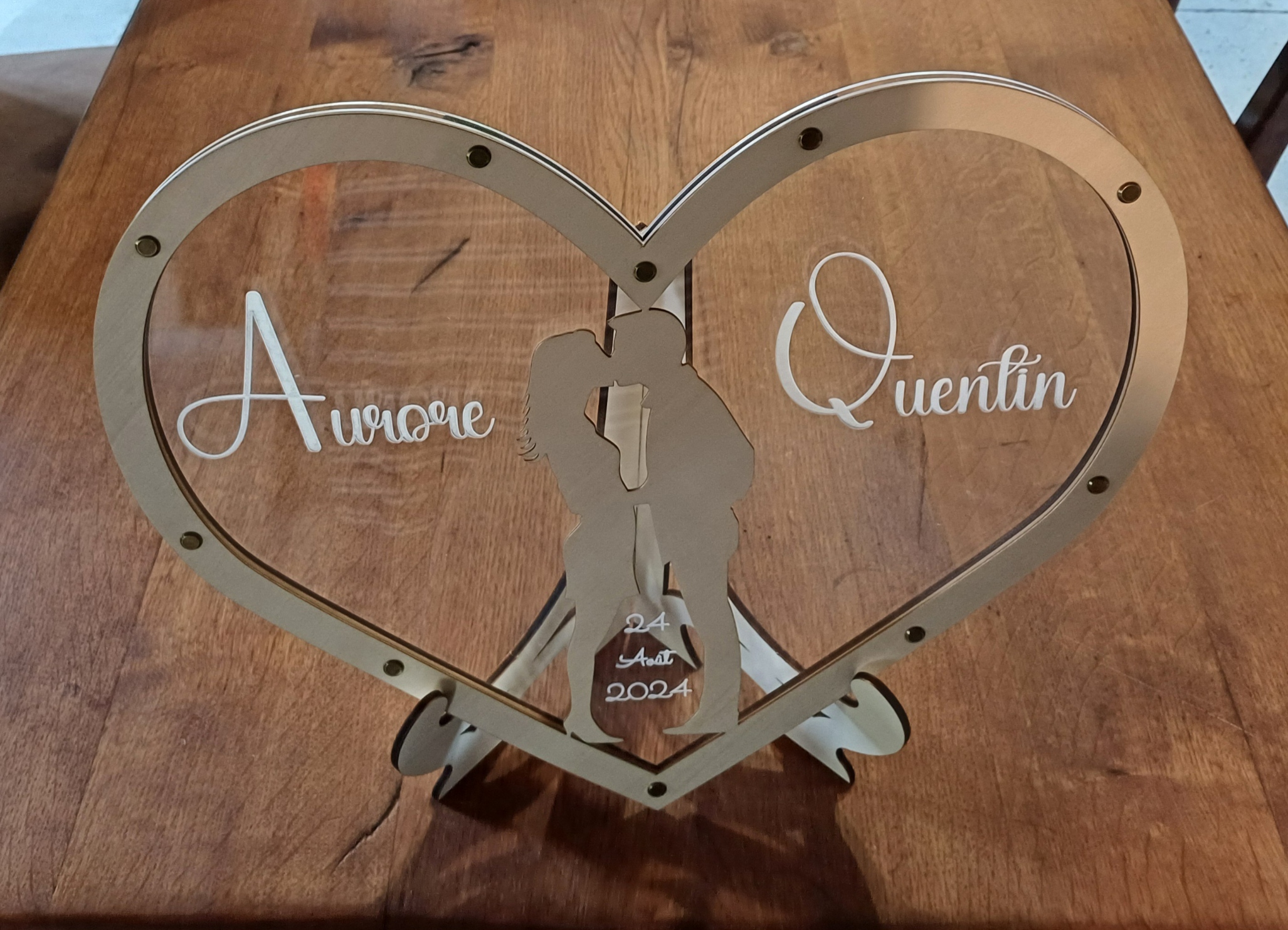 Urne pour mariés en forme de coeur