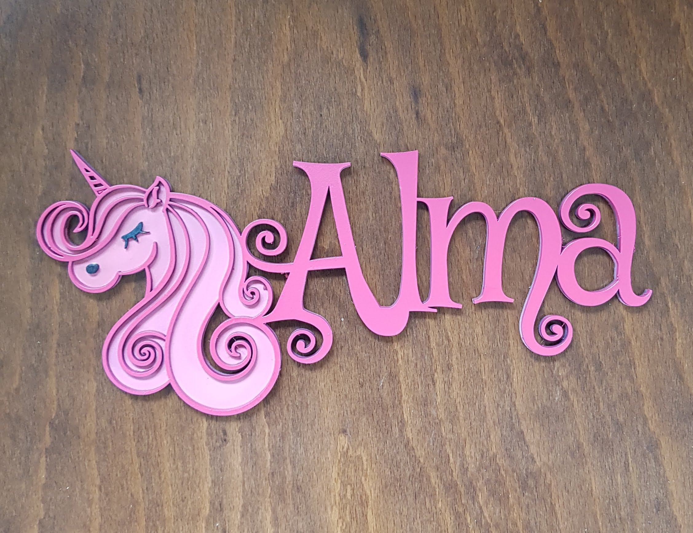 Prénom Alma en 2 couches