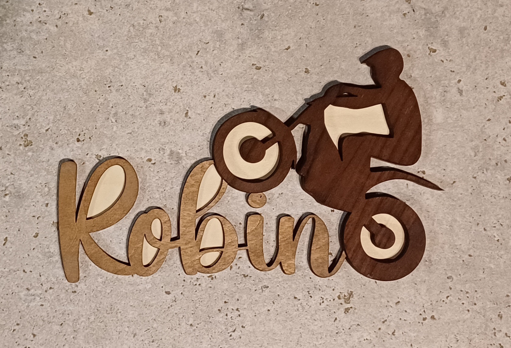 Décoration murale avec le prénom Robin - Motif moto