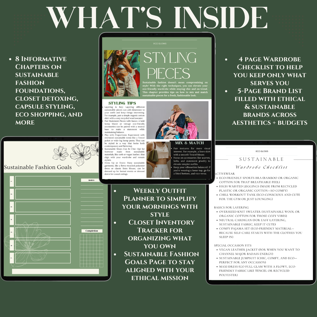 Glow Up Your Closet: The Ultimate 23-Page Sustainable Wardrobe Guide & Ethical Style Planner